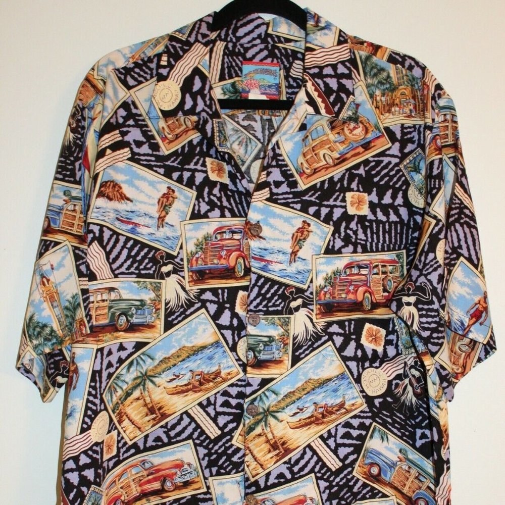 Joe Kealoha's Hawaiian Shirt Postcards Woody Surfer Beach Ocean 60s 50s